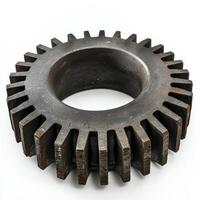 A large, industrial gear with a circular shape and teeth for mechanical applications photo