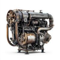 A vintage industrial engine showcasing intricate mechanical components and design photo