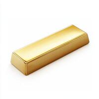 A shiny gold bar, symbolizing wealth and investment. photo