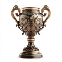 A decorative trophy with ornate designs, symbolizing achievement and victory. photo