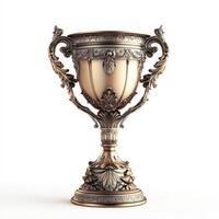 Ornate trophy with intricate designs, symbolizing achievement and victory. photo