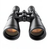 A pair of black binoculars designed for magnifying distant objects. photo