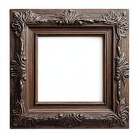 Ornate wooden picture frame with intricate carvings, designed for displaying artwork or photos. photo