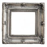 An ornate silver picture frame with a blank interior, ready for artwork or photography. photo