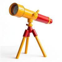 A colorful telescope on a tripod, designed for stargazing and exploring celestial objects. photo