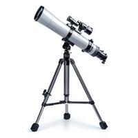 A sleek telescope on a tripod, designed for stargazing and astronomical observations. photo