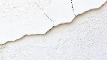 Cracked white wall with texture and uneven surface photo