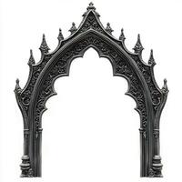 Ornate gothic archway frame with intricate detailing and pointed design photo