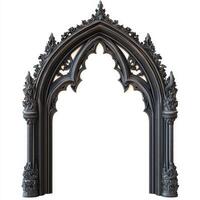 Ornate Gothic archway with intricate carvings and details photo