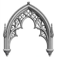 Ornate Gothic arch design featuring intricate patterns and pointed structures photo
