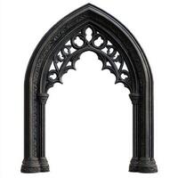 A gothic-style archway with intricate designs and details photo