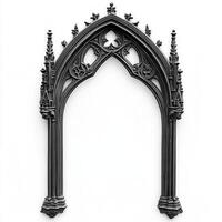 A decorative gothic arch frame with intricate detailing, suitable for artwork display photo