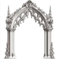Ornate architectural archway with intricate designs and columns, photo