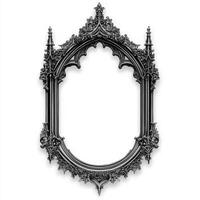 Ornate gothic-style picture frame with intricate details and a blank interior for artwork photo