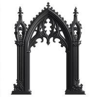 A detailed gothic arch design, showcasing intricate patterns and architectural elements photo