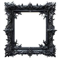 An ornate, gothic-style picture frame with intricate detailing, empty and ready for art photo