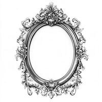 Ornate vintage picture frame with intricate detailing, empty for artwork or photographs photo