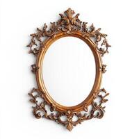 Ornate vintage mirror with a decorative frame, designed for reflection and aesthetic appeal photo