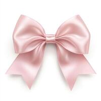 A glossy pink ribbon bow, perfect for gift wrapping or decoration. photo