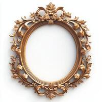 Ornate vintage frame with floral designs, ready for artwork or photographs photo