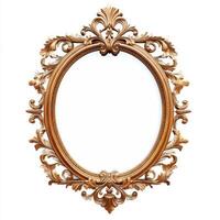 Ornate golden frame with a blank space for a picture. photo