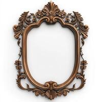 Ornate vintage frame with floral decorations, designed for displaying artwork or photographs. photo