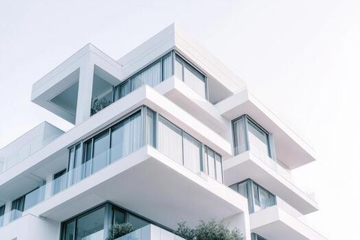 Modern architectural design featuring clean lines and large glass windows. photo