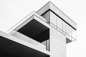 Modern architectural structure with clean lines and large glass elements. photo