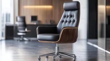 A modern office chair with a sleek design, suitable for professional environments photo