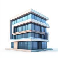 Modern multi-story building with large glass windows and a sleek design. photo