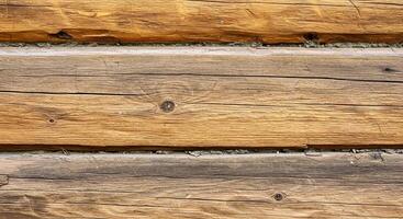 Weathered Log Wood Detail with Visible Knots and Uneven Grain Pattern photo