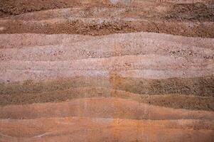 An earthen wall texture of clay house structure. photo