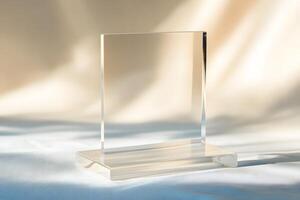 Acrylic Display Stand Presentation with Soft Shadows for Product Showcase photo
