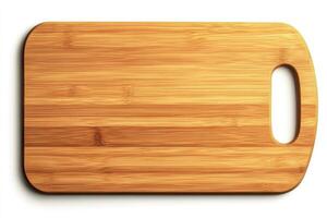 Bamboo cutting board with handle, a durable and eco-friendly kitchen tool for chopping and food preparation, isolated on transparent background photo