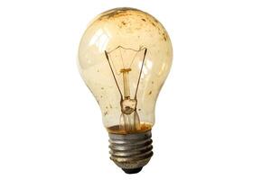 Old light bulb isolated on white background photo
