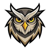 Detailed Owl Mascot Illustration With Sharp Features And Focused Gaze vector