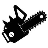 Black And White Chainsaw Graphic Icon Dangerous Sharp Tool Symbol vector