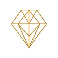Golden Diamond Geometric Outline Graphic On White Background Minimalist Style Design vector
