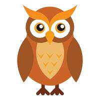 Cute Brown Owl Illustration Isolated On White Background Design Element vector
