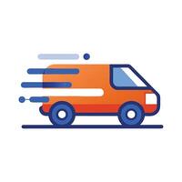 Fast Delivery Van Illustration With Motion Effect And Clean Design vector