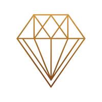 Golden Diamond Line Art On White Background For Logo Design vector