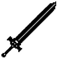 Pixel Art Black Sword Weapon For Games And Digital Illustrations vector