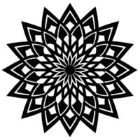 Geometric Mandala Design Black And White Abstract Ornament Element vector