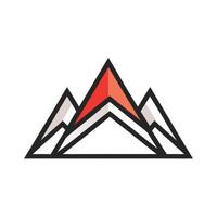 Modern Mountain Range Icon Logo Design With Red Peak Illustration vector