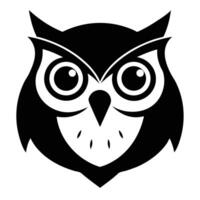 Stylized Owl Head Graphic Illustration Silhouette Isolated Design Element vector