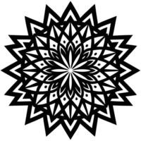 Elegant Geometric Mandala Pattern In Black And White Illustration vector