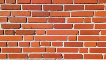 Red Brick Wall with Mortar Joints photo