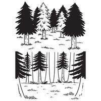 Set of pine trees vector