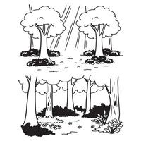 illustration of a tree in the forest vector