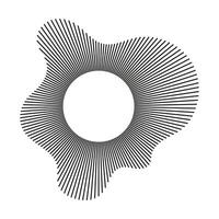Circular wave. Sound circle lines. Radial frame. Sound ring mockup. Wavy frame pattern. Radial rays. Wavy design element. Equalizer logotype, radial spectrum. Voice symbol. Depicting audio music icon. vector